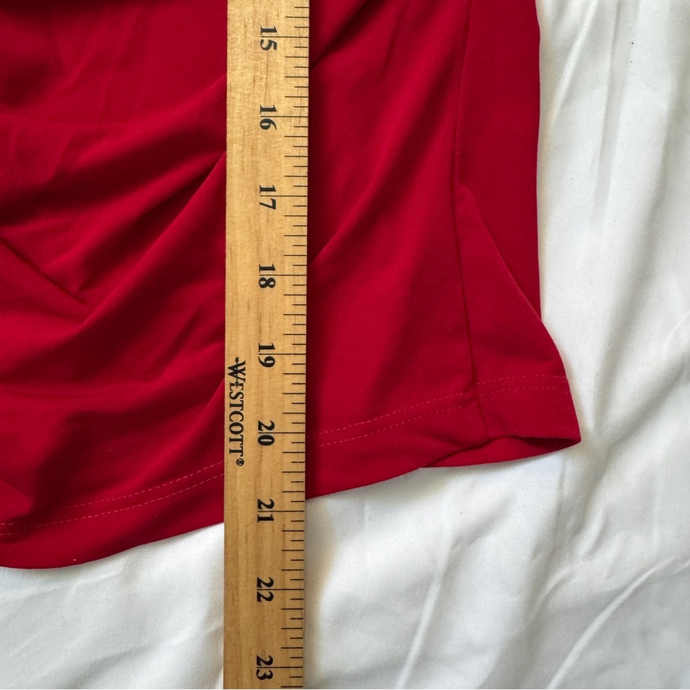Vintage 90s Red Ruched Sexy Blouse Top by Fredericks of Hollywood - Picture 6 of 6